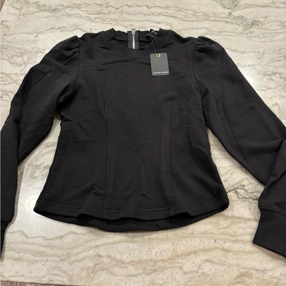 Marissa Webb Black Long Sleeve Top